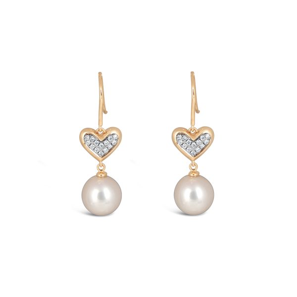 Everlasting Love Earrings with Round Pearl Drop  (Adult)